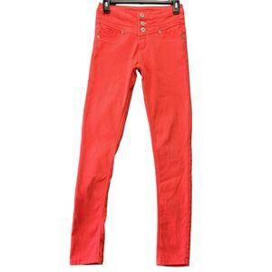 rue21 Red Jeggings Stretch Freedom Flex High Waisted Pants Womens Size 3 Juniors